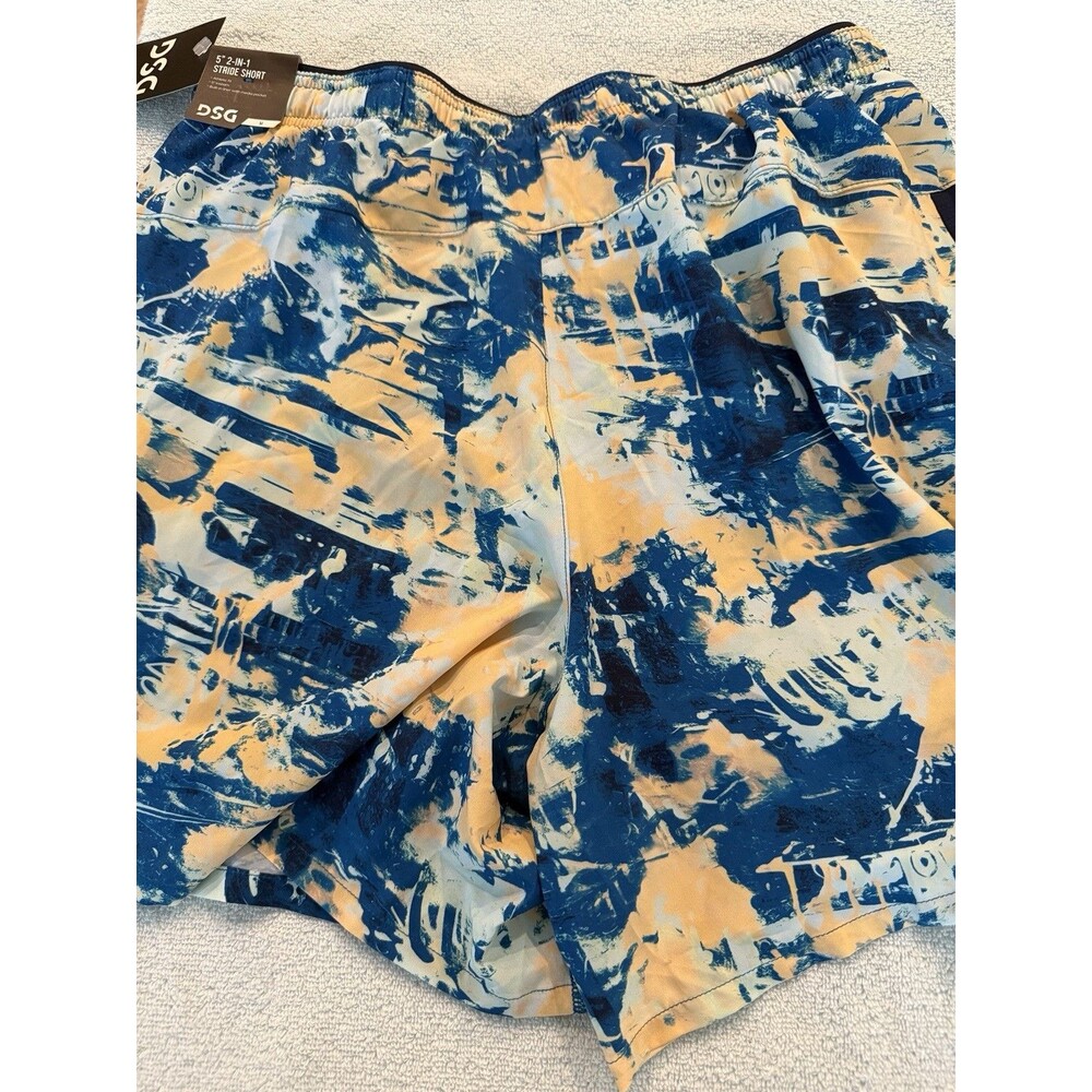 DSG Mens 5" Stride Shorts Chaos Blue Gleam Lightweight Stretch Activewear Sz M - Picture 4 of 4